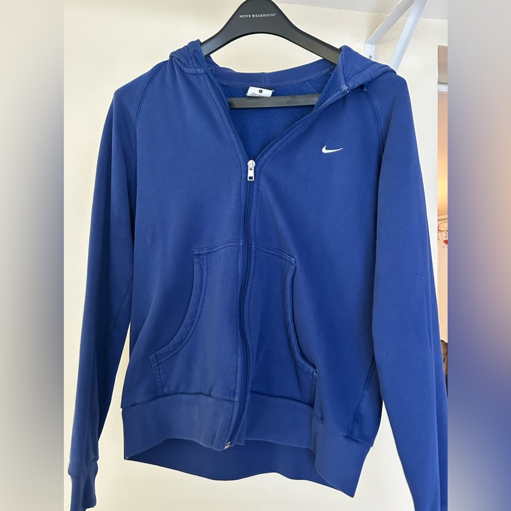 Ladies L Nike royal blue zip up sweatshirt